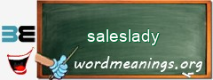 WordMeaning blackboard for saleslady